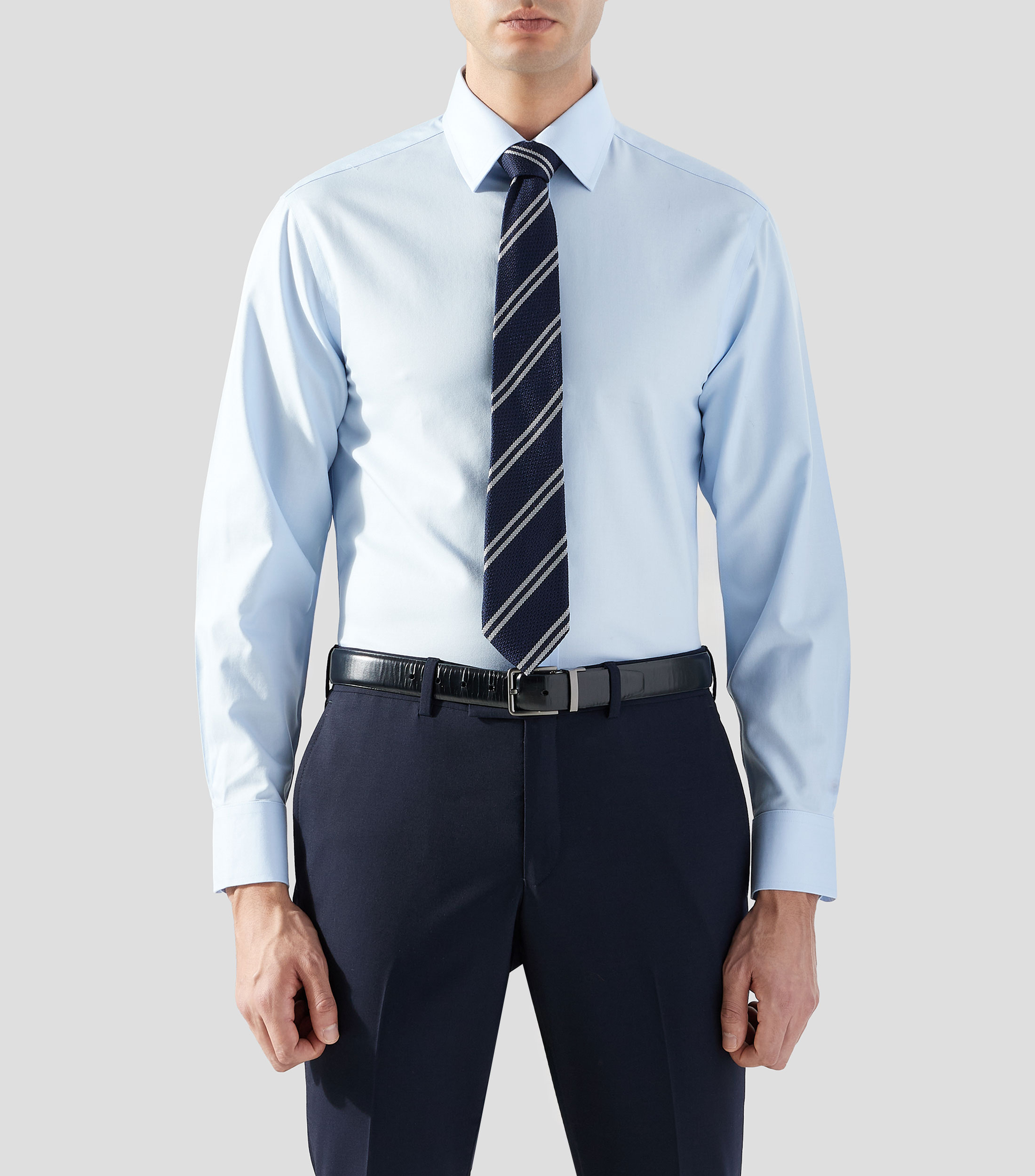 Camisa de vestir lisa manga larga Hombre